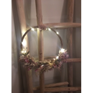 Flowerhoop  jute-ring met lichtjes Dia 35 cm 